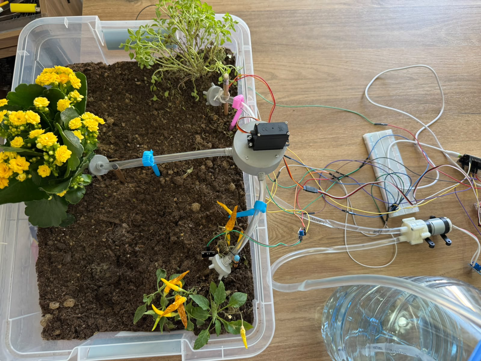 Complete Modular Irrigation System prototype and its electronic controls